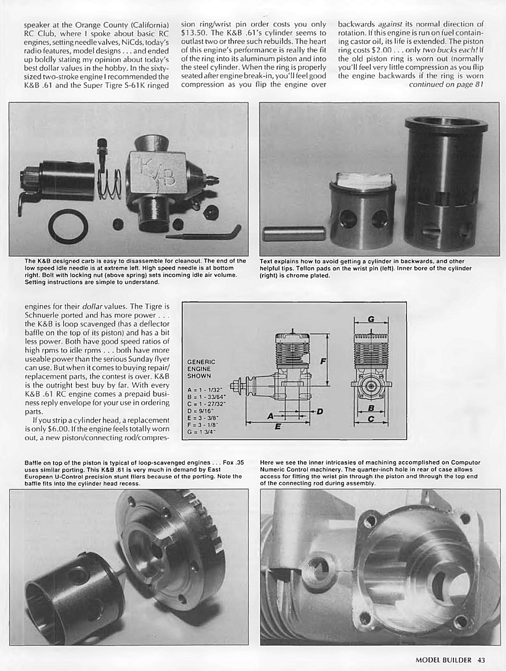 K&b 61 on sale rc engine